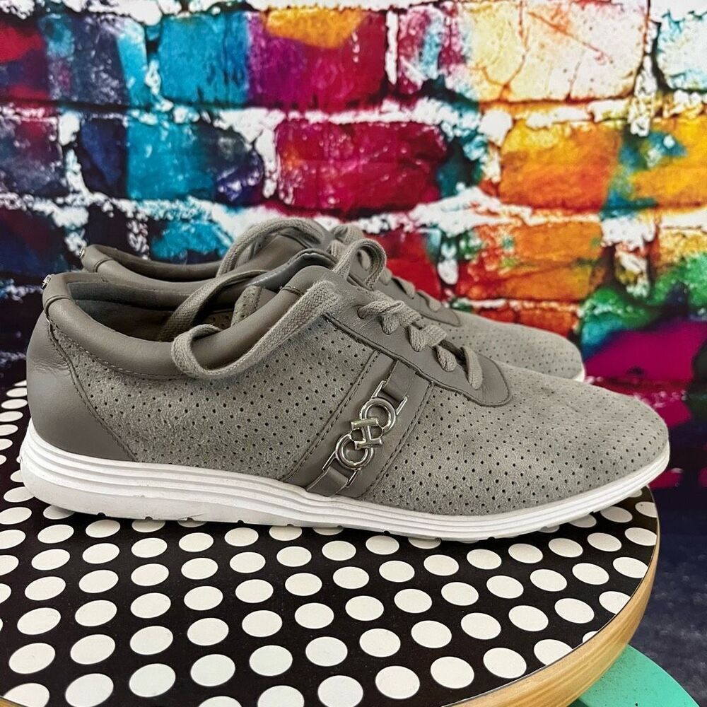 Cole Haan Women's 7 Medium OG Grand Original Grand Oxford Sneaker Gray Suede Lea